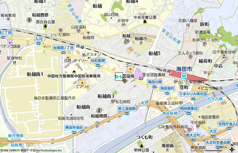 メガネの２１ 海田店付近の地図